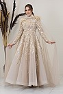 Işıltılı Pelerinli Kayra Abiye - Gold - MN-4990
