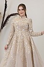 Işıltılı Pelerinli Kayra Abiye - Gold - MN-4990