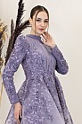 İşlemeli Plise Detay Serra Abiye - Lila - MN-4993