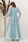 İşlemeli Plise Detay Serra Abiye - Mint - MN-4994
