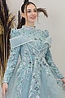 Motif İşlemeli Safa Abiye - Mint - MN-5000