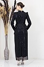 Payetli Peplum Detay Pamira Abiye - Siyah - MN-4962