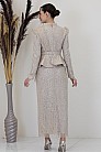 Payetli Peplum Detay Pamira Abiye - Taş - MN-4961