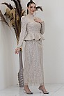 Payetli Peplum Detay Pamira Abiye - Taş - MN-4961