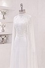 Pelerin Detaylı Aveline Abiye - Beyaz - MN-5410