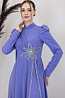 Taşlı Çiçek İşlemeli Çiçek Tulum - Lila - MN-4975