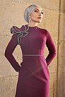 Omuz Detay Gelincik Abiye - Bordo - MN-4849