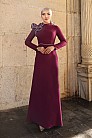 Omuz Detay Gelincik Abiye - Bordo - MN-4849