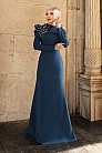 Omuz Detay Gelincik Abiye - İndigo - MN-4851