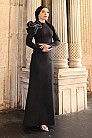 Omuz Detay Gelincik Abiye - Siyah - MN-4852