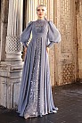 Şifon Ve Boncuk İşlemeli Alya Abiye - Gri - MN-4836