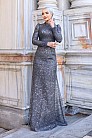 Simli Sakura Abiye - Antrasit - MN-4859