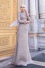Simli Sakura Abiye - Bej - MN-4857