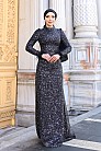 Simli Sakura Abiye - Siyah - MN-4858