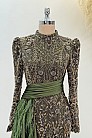 Beli Kuyruk Detay Dantel Zenna Abiye - Haki - MN-5052