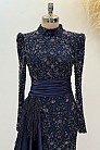 Beli Kuyruk Detay Dantel Zenna Abiye - Lacivert - MN-5053