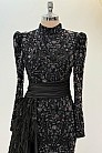 Beli Kuyruk Detay Dantel Zenna Abiye - Siyah - MN-5050