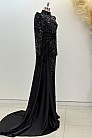 Beli Kuyruk Detay Dantel Zenna Abiye - Siyah - MN-5050
