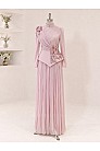 Çiçek Detaylı Eloria Abiye - Pembe - MN-6005