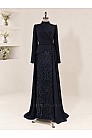 Drape Detaylı Alvera Abiye - Lacivert - MN-6015