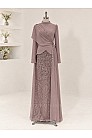Drape Detaylı Alvera Abiye - Lila - MN-6017