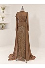 Drape Detaylı Alvera Abiye - Taba - MN-6014