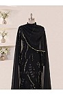 Işıltılı Şifon Elvina Abiye - Siyah/Haki - MN-5976
