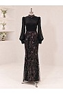 Korseli Taşlı Lorena Abiye - Siyah - MN-5969