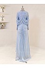 Lunessa Drape Detay Abiye - Bebe Mavi - MN-5991