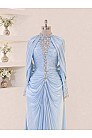 Lunessa Drape Detay Abiye - Bebe Mavi - MN-5991