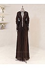Lunessa Drape Detay Abiye - Kahverengi - MN-5994