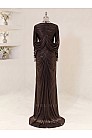 Lunessa Drape Detay Abiye - Kahverengi - MN-5994