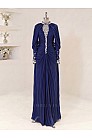 Lunessa Drape Detay Abiye - Lacivert - MN-5990