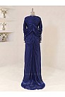 Lunessa Drape Detay Abiye - Lacivert - MN-5990