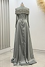 Omuz Drape Detaylı Griselda Abiye - Mint - MN-5047