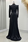 Önü İşlemeli Verona Abiye - Siyah Gold - MN-4769