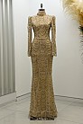 Salkım Boncuk Detay Melinda Abiye - Gold - MN-5049