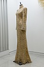 Salkım Boncuk Detay Melinda Abiye - Gold - MN-5049